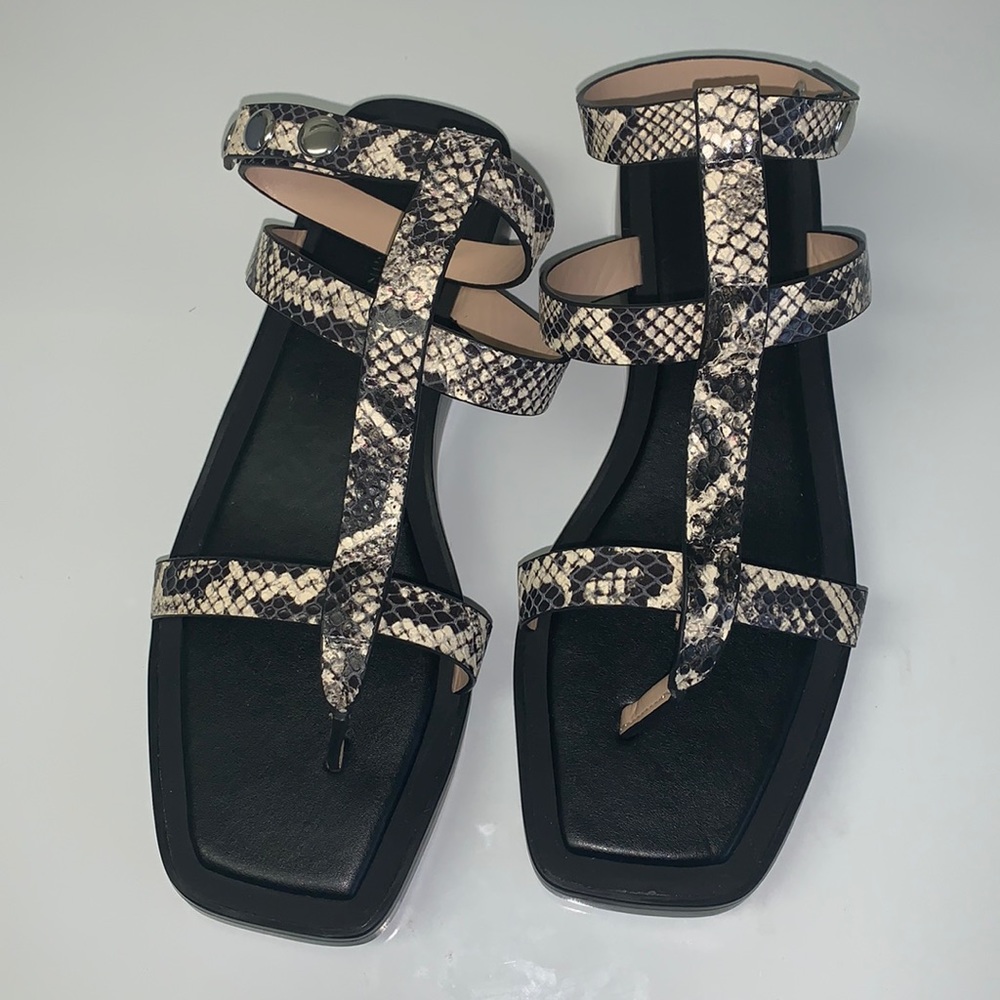 Aria Snake Embossed Wedge Gladiator Sandal